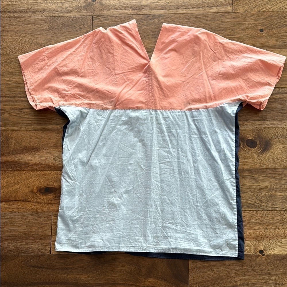 COS Pink and Blue V-Neck Boxy Blouse - Picture 3 of 3